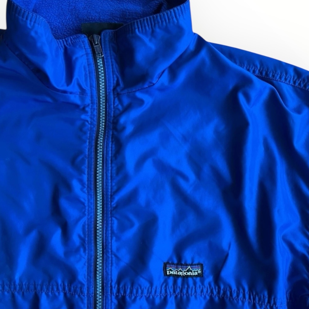 VTG 1980s Patagonia XL Nylon Fleece Lined Bomber Jacket Blue Made in USA READ - Picture 2 of 16
